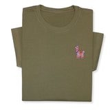 Colorful Llama Embroidered T-Shirt, Cute Alpaca Graphic Tee, Boho Animal Shirt, Fun Andean Wildlife Gift for Her & Him, Festival Style Top