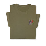 Mouse & Berry Embroidered T-Shirt, Cute Garden Animal Tee, Whimsical Nature Shirt, Funny Rodent Embroidery Gift for Her & Him