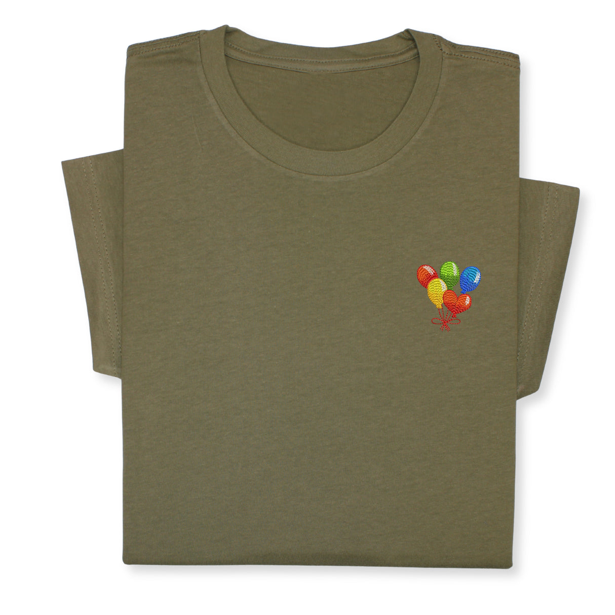Rainbow Balloons Embroidered T-Shirt, Whimsical Party Tee, Colorful Festive Gift, Birthday Celebration Shirt, Fun Embroidery for All Ages