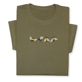 4 Bees Embroidered T-Shirt – Minimalist Insect Shirt, Cute Nature Tee, Bumblebee Lover Gift, Unisex Garden Shirt for Bee Fans & Nature Lovers