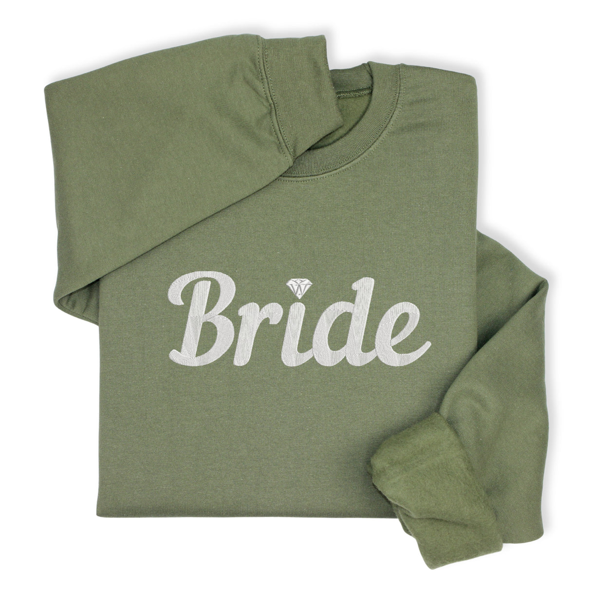 Bride Hoodie & Sweatshirt with Silver Thread Embroidery – Elegant Bridal Pullover, Diamond Detail, Bachelorette Gift, Wedding Morning Outfit