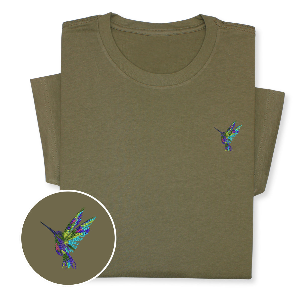 Hummingbird Embroidered T-shirt, Embroidered Bird T-shirt, Embroidered Bird Tee Crewneck Unisex, Cute Hummingbird T-shirt Gift for Friends!