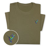 Hummingbird Embroidered T-shirt, Embroidered Bird T-shirt, Embroidered Bird Tee Crewneck Unisex, Cute Hummingbird T-shirt Gift for Friends!