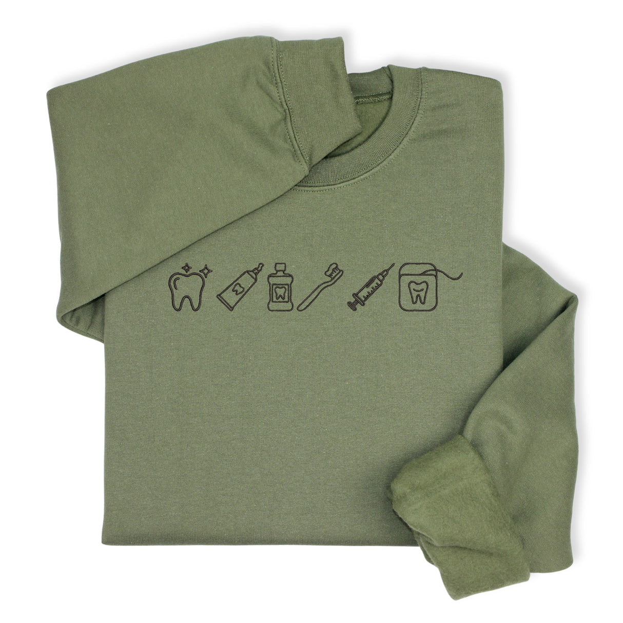 Custom Dental Embroidered Hoodie & Sweatshirt, Tooth Icons Design, Dentist Hygienist Gift, Dental Assistant Unisex Workwear