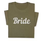 Bride T-Shirt with Silver Embroidery – Elegant Bridal Tee, Diamond Detail, Wedding Morning Shirt, Bachelorette Party Gift, Bride-to-Be Outfit