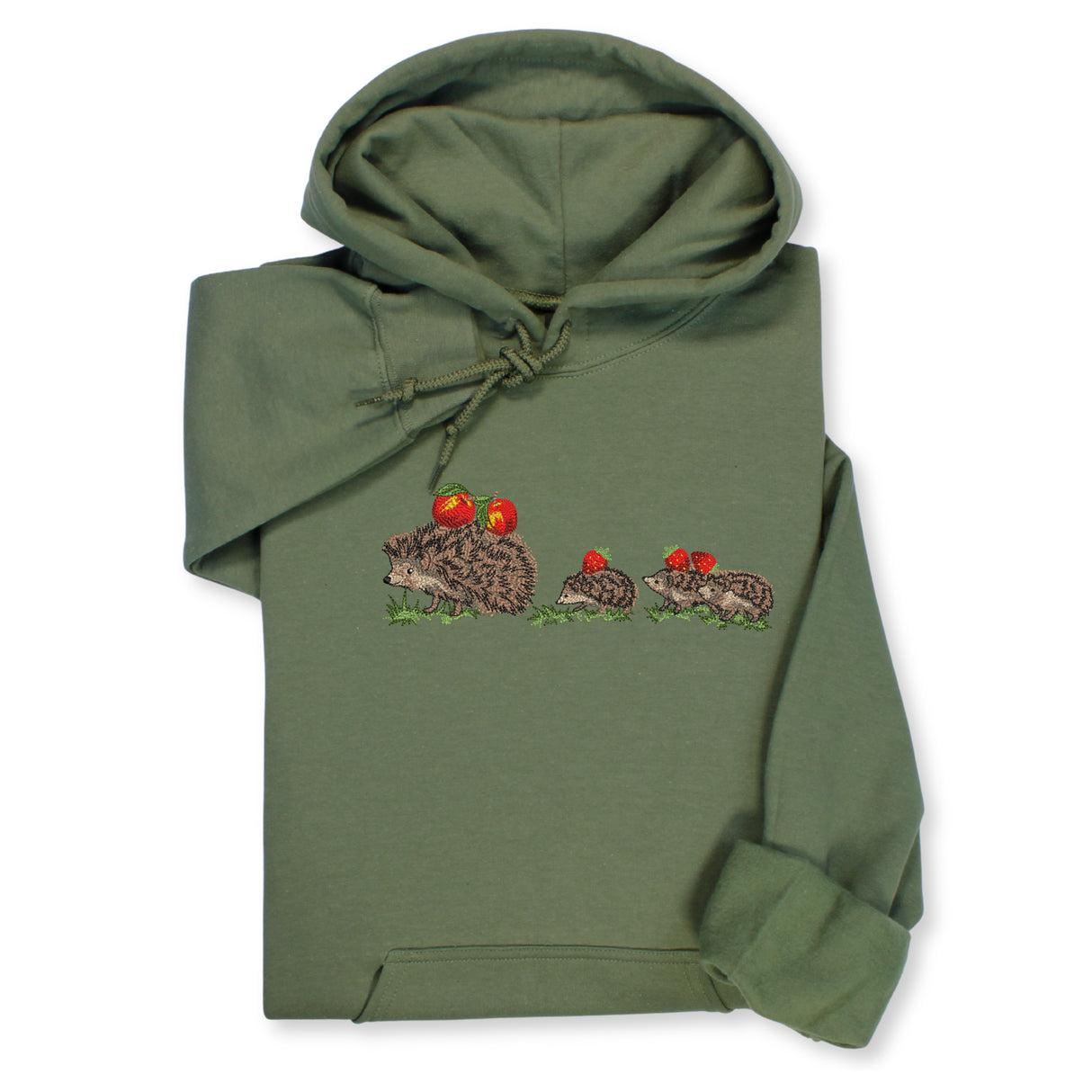 Hedgehog Family Embroidered Hoodie & Sweatshirt, Cute Forest Animal Top, Whimsical Nature Lover Gift, Woodland Wildlife Unisex Apparel