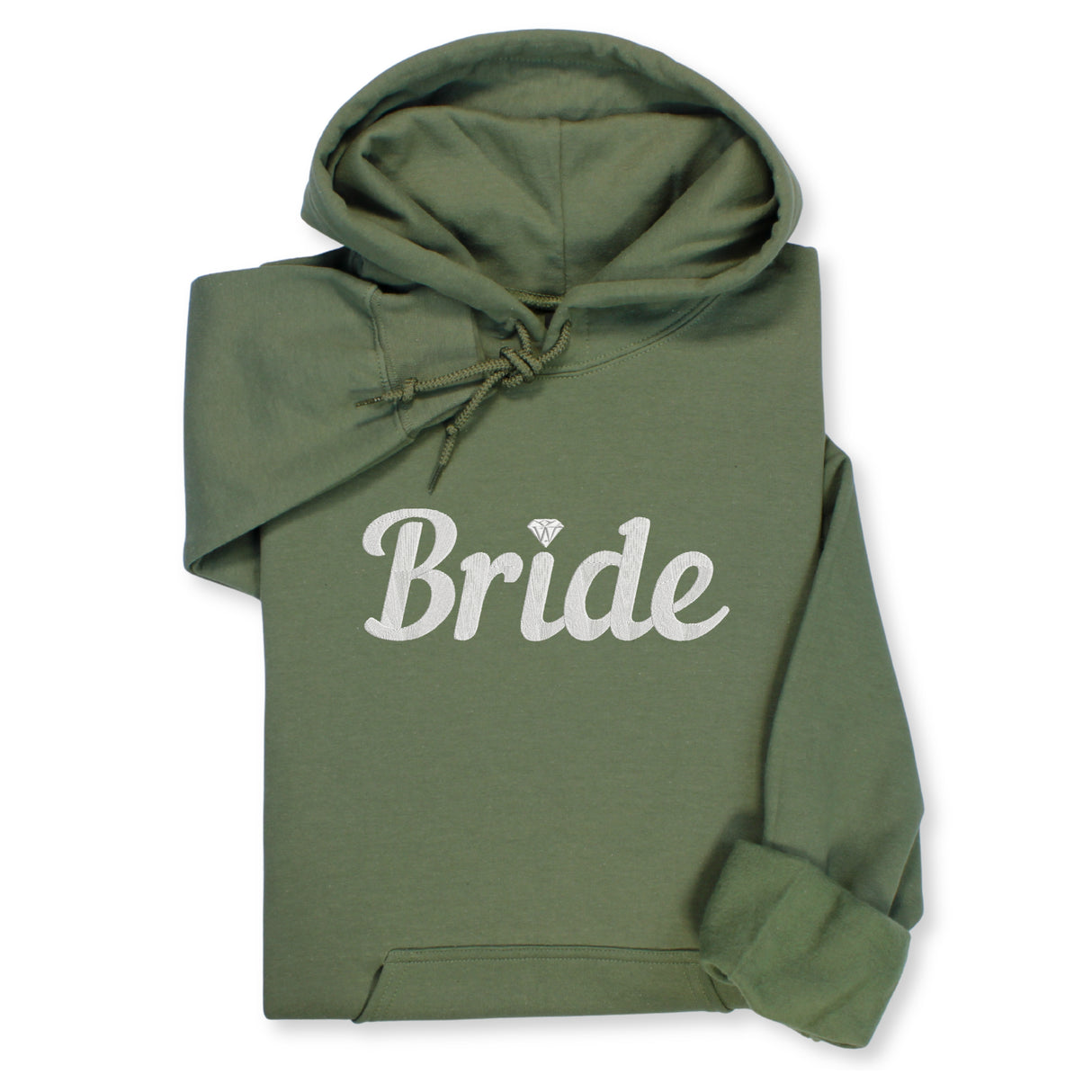 Bride Hoodie & Sweatshirt with Silver Thread Embroidery – Elegant Bridal Pullover, Diamond Detail, Bachelorette Gift, Wedding Morning Outfit