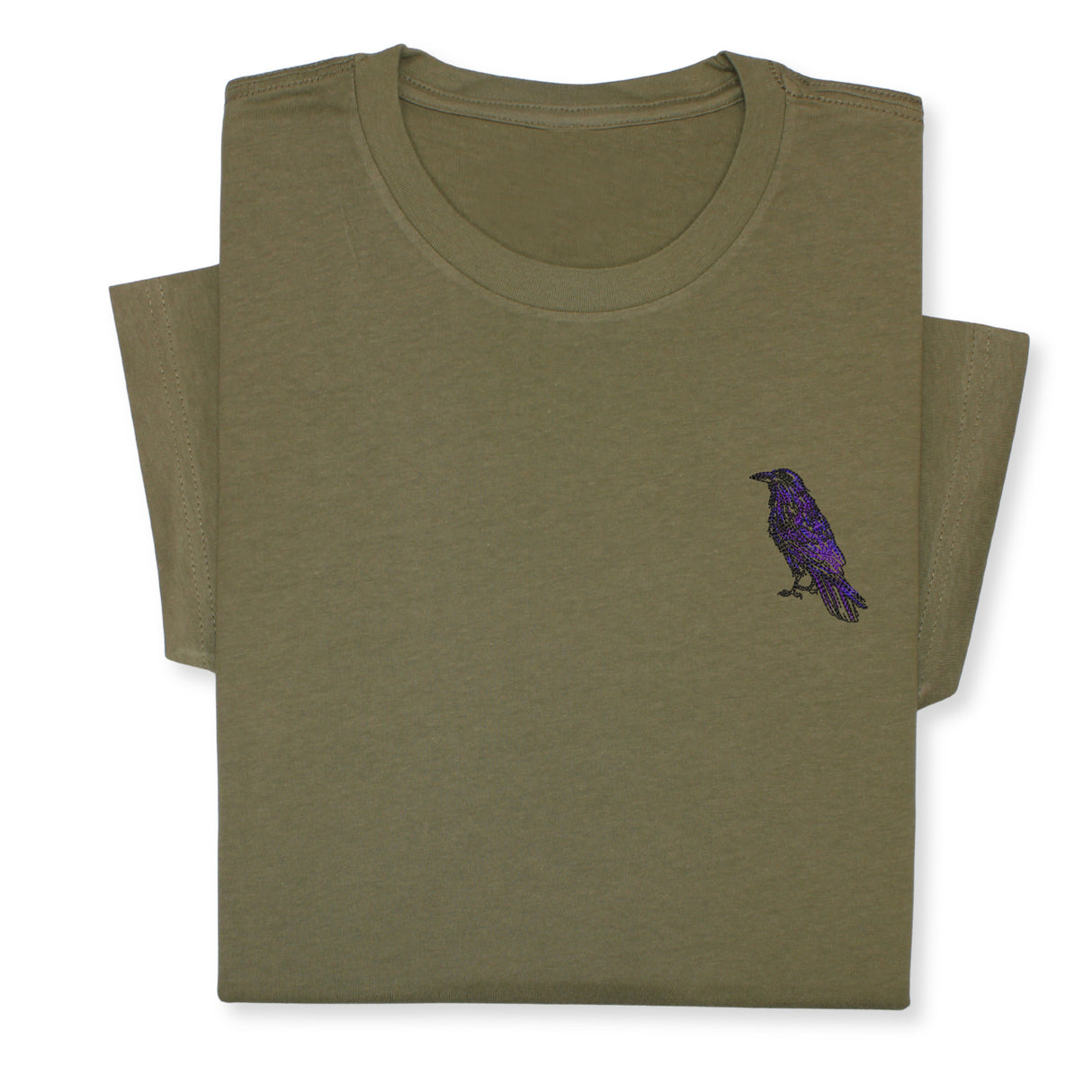 Raven Embroidered T-Shirt | Unisex Crewneck Tee | Nature-Inspired Bird Design | Unique Black Raven Gift for Bird Enthusiasts!