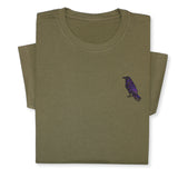 Raven Embroidered T-Shirt | Unisex Crewneck Tee | Nature-Inspired Bird Design | Unique Black Raven Gift for Bird Enthusiasts!