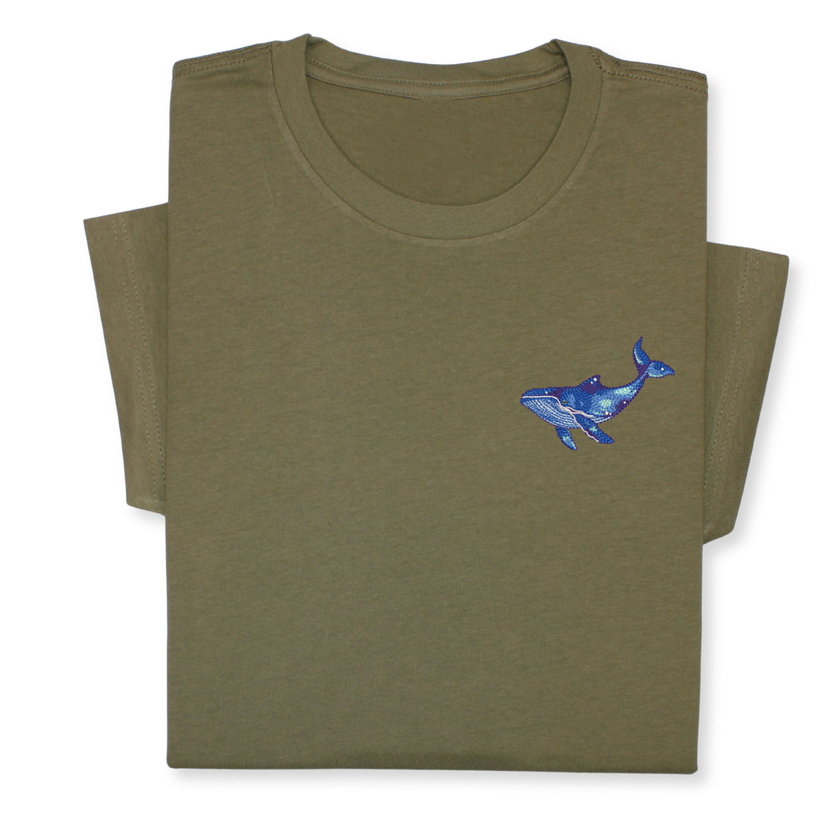 Blue Whale Embroidered Tee, Unisex Marine Life T-Shirt, Sea Life Whale T-Shirt, Ocean Gift for Sea Enthusiasts!