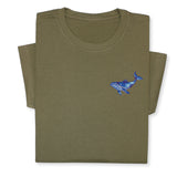 Blue Whale Embroidered Tee, Unisex Marine Life T-Shirt, Sea Life Whale T-Shirt, Ocean Gift for Sea Enthusiasts!