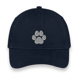 Custom Paw Print Embroidered Hat – Personalized Pet Lover Baseball Cap, Adjustable Unisex Gift for Dog & Cat Moms, Choose Your Thread Color