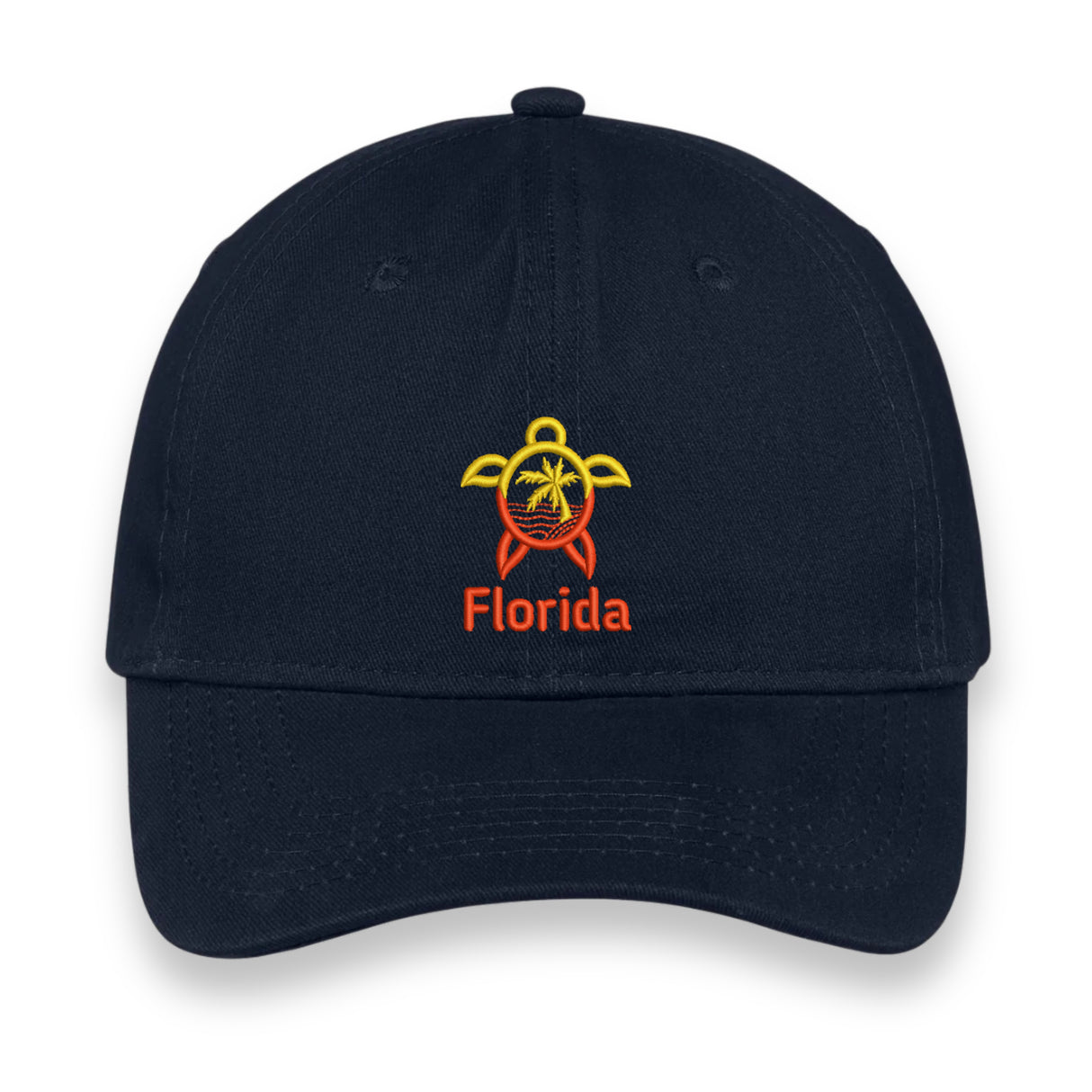 Florida Turtle Embroidered Hat, Sea Life Beach Cap, Unisex Coastal Gift, Vacation Souvenir Baseball Hat, Nature-Inspired Design