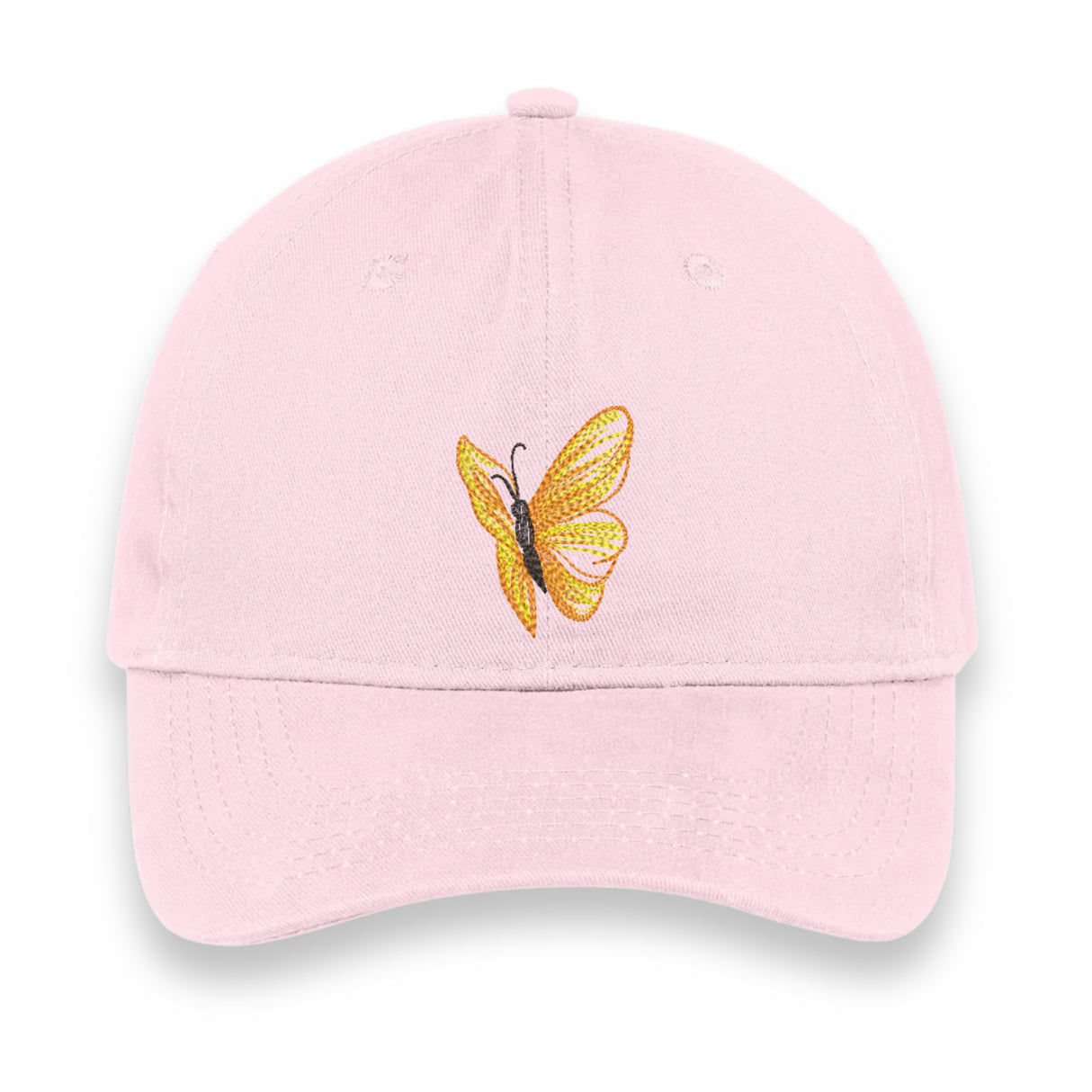 Yellow Butterfly Embroidered Hat, Nature-Inspired Baseball Cap, Cute Gift for Her or Him, Summer Garden Aesthetic Unisex Cap