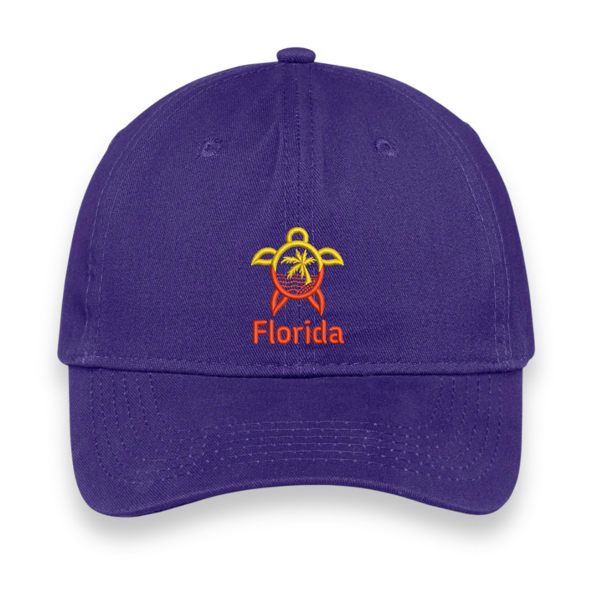 Florida Turtle Embroidered Hat, Sea Life Beach Cap, Unisex Coastal Gift, Vacation Souvenir Baseball Hat, Nature-Inspired Design