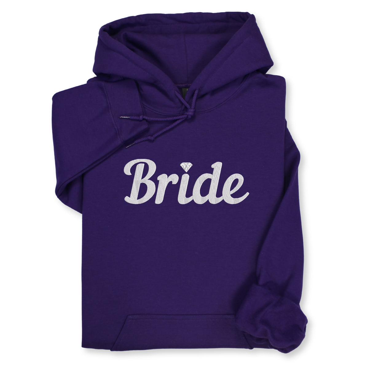 Bride Hoodie & Sweatshirt with Silver Thread Embroidery – Elegant Bridal Pullover, Diamond Detail, Bachelorette Gift, Wedding Morning Outfit