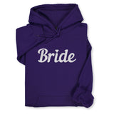 Bride Hoodie & Sweatshirt with Silver Thread Embroidery – Elegant Bridal Pullover, Diamond Detail, Bachelorette Gift, Wedding Morning Outfit