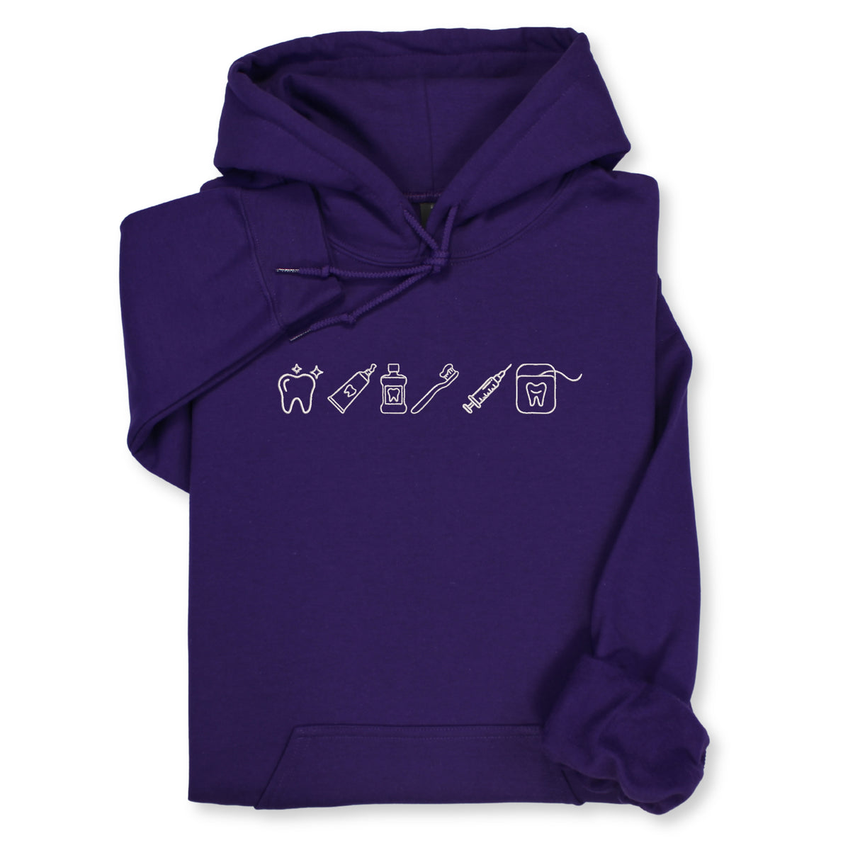 Custom Dental Embroidered Hoodie & Sweatshirt, Tooth Icons Design, Dentist Hygienist Gift, Dental Assistant Unisex Workwear