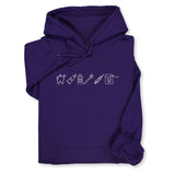 Custom Dental Embroidered Hoodie & Sweatshirt, Tooth Icons Design, Dentist Hygienist Gift, Dental Assistant Unisex Workwear