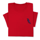Raven Embroidered T-Shirt | Unisex Crewneck Tee | Nature-Inspired Bird Design | Unique Black Raven Gift for Bird Enthusiasts!