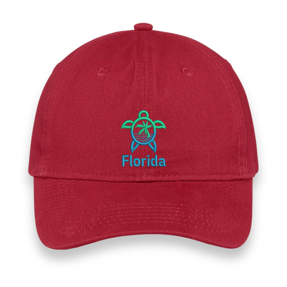Florida Turtle Embroidered Hat, Sea Life Beach Cap, Unisex Coastal Gift, Vacation Souvenir Baseball Hat, Nature-Inspired Design
