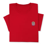Cute Owl Embroidered T-Shirt, Whimsical Bird Lover Gift, Small Animal Embroidery Tee, Cozy Nature-Inspired Shirt
