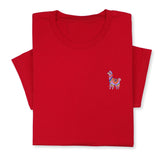 Colorful Llama Embroidered T-Shirt, Cute Alpaca Graphic Tee, Boho Animal Shirt, Fun Andean Wildlife Gift for Her & Him, Festival Style Top