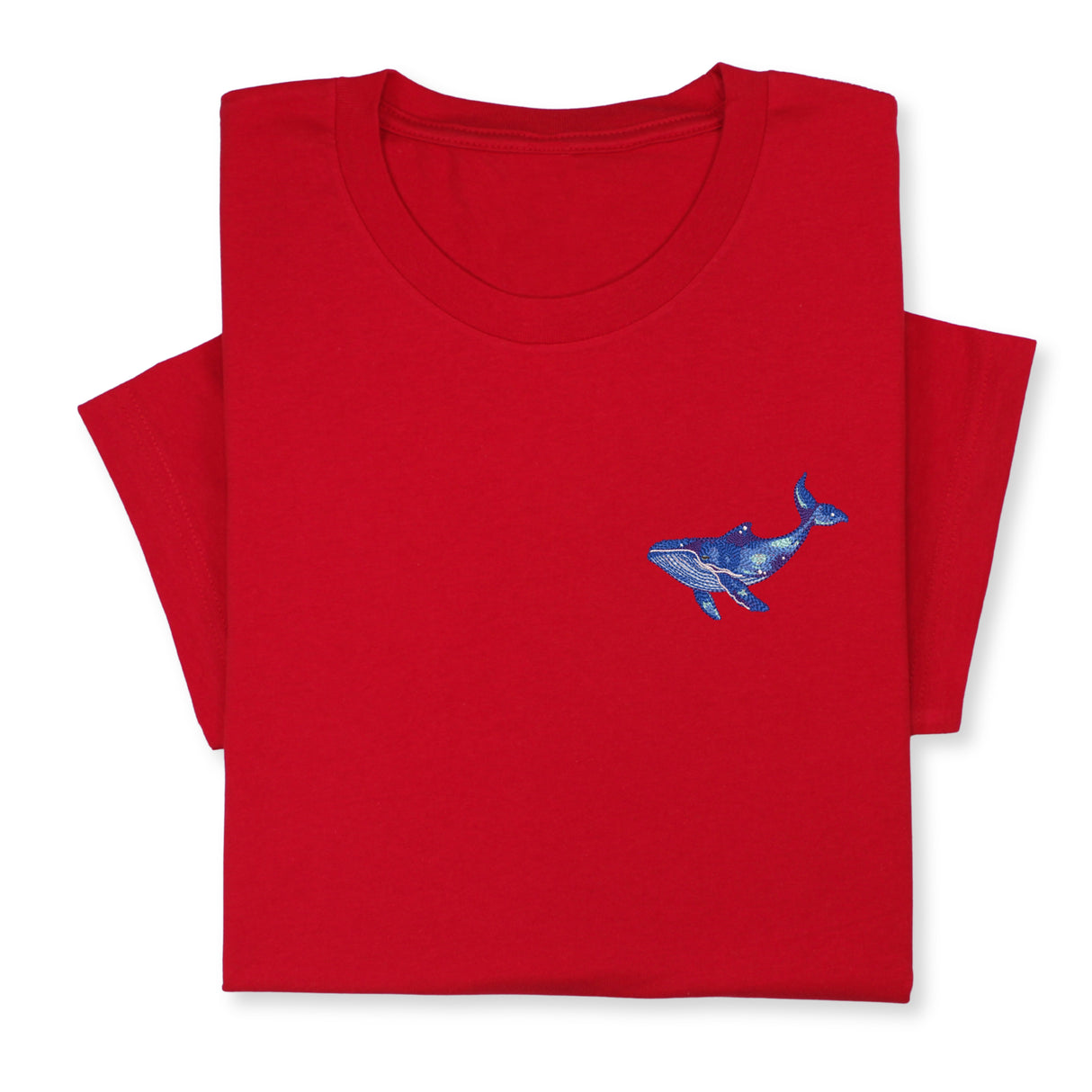 Blue Whale Embroidered Tee, Unisex Marine Life T-Shirt, Sea Life Whale T-Shirt, Ocean Gift for Sea Enthusiasts!