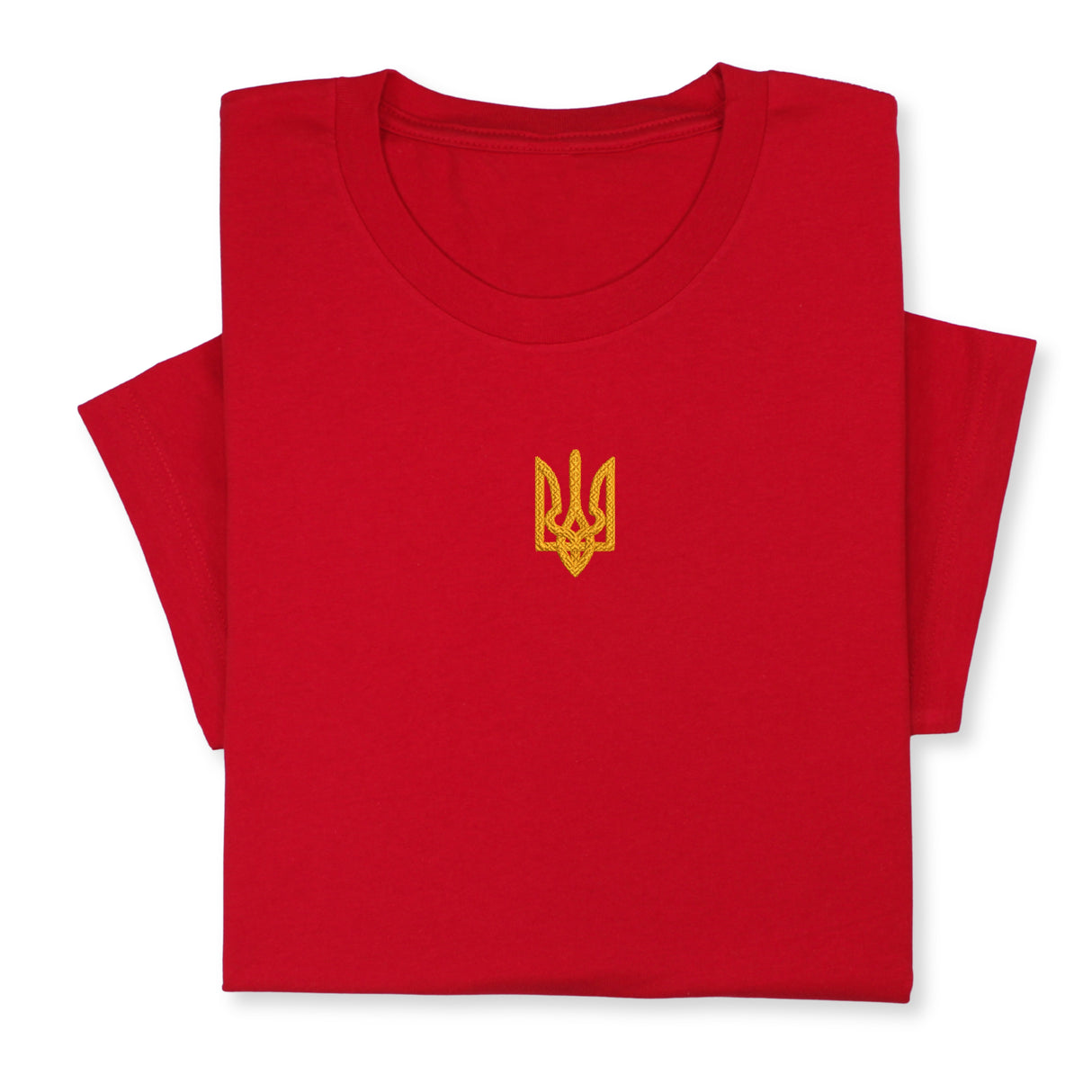 Custom Embroidered Ukrainian Coat of Arms T-Shirt - Patriotic Ukraine Emblem Tee, Handmade Heritage T-Shirt!