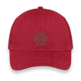 Custom Paw Print Embroidered Hat – Personalized Pet Lover Baseball Cap, Adjustable Unisex Gift for Dog & Cat Moms, Choose Your Thread Color