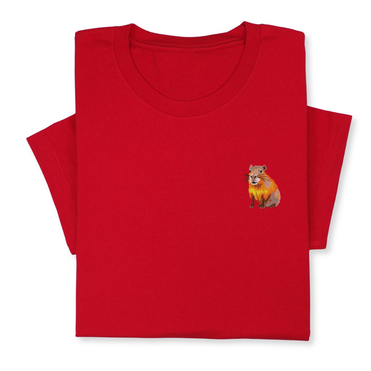 Funny Capybara Embroidered T-shirt Gift, Embroidered Capybara T-shirt Unisex, Capybara Crewneck, Cute Capybara Gift, Animal T-shirt