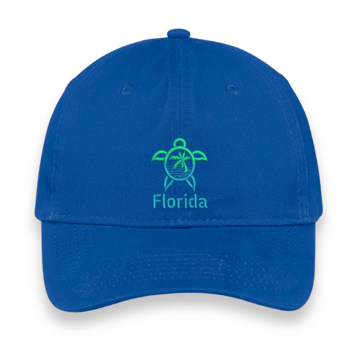 Florida Turtle Embroidered Hat, Sea Life Beach Cap, Unisex Coastal Gift, Vacation Souvenir Baseball Hat, Nature-Inspired Design
