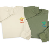 Florida Turtle Embroidered Hoodie & Sweatshirt, Sea Turtle Embroidery Pullover, Coastal Vacation Gift, Unisex Florida Beach Apparel