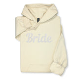 Bride Hoodie & Sweatshirt with Silver Thread Embroidery – Elegant Bridal Pullover, Diamond Detail, Bachelorette Gift, Wedding Morning Outfit