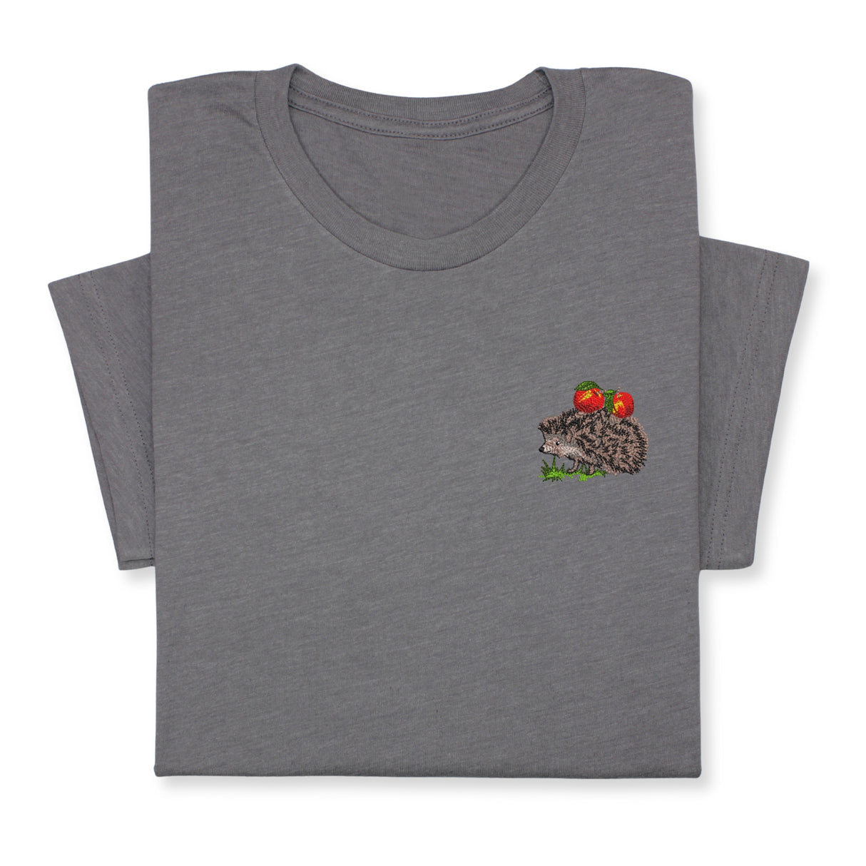 Embroidered Hedgehog T-Shirt  Cute Forest Animal Tee Gift Unisex