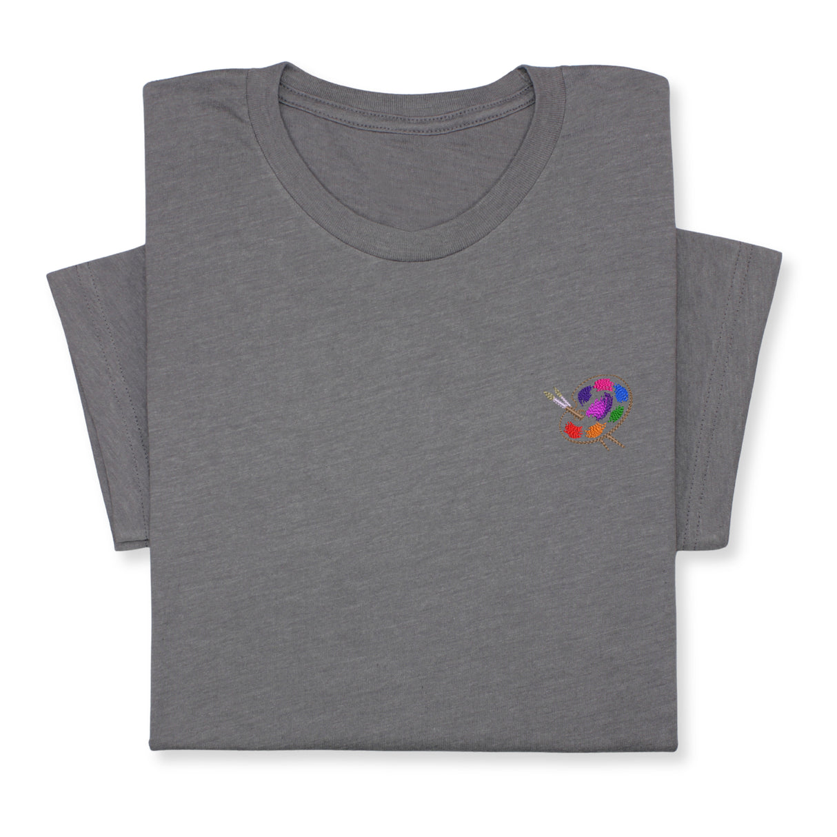 Embroidered Artist Palette T-Shirt, Colorful Creative Tee Gift Unisex