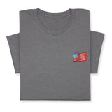 USA Flag Embroidered Tee, Patriotic American T-Shirt for Independence Day, 4th July Gift