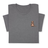 Otter Embroidered T-Shirt, Cute Animal Design Tee, Playful Wildlife Gift, Cozy Nature Inspired Shirt Whimsical Embroidery for Animal Lovers