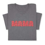 MAMA Print T-Shirt, Bold Red Heart Pattern Design, Cute Graphic Tee for Mom, Mother's Day Gift, Whimsical Mama Shirt for Her