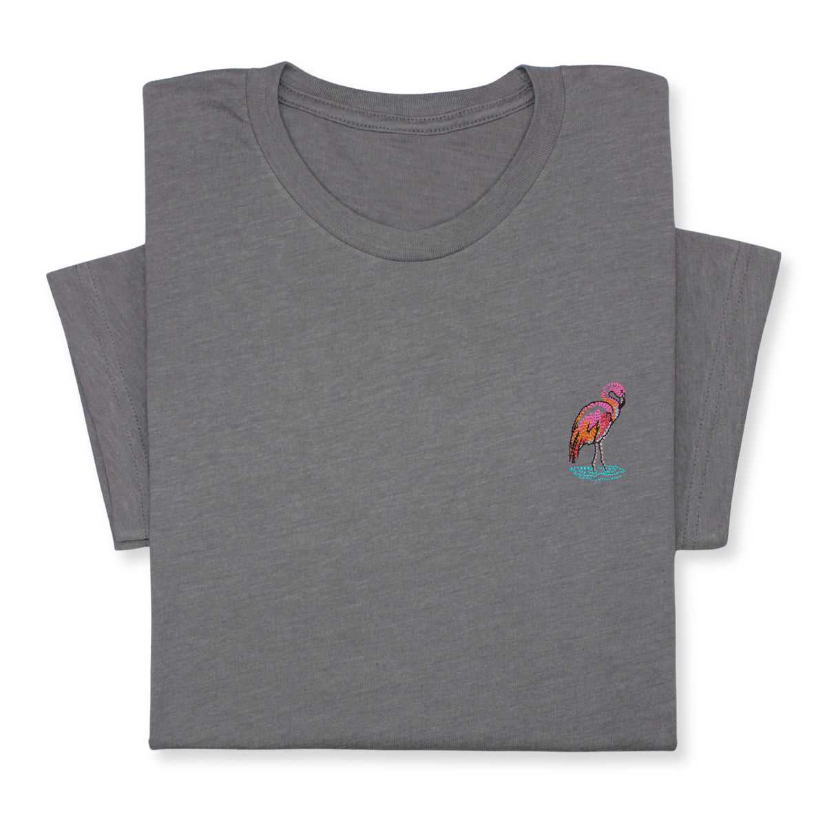 Pink Flamingo Embroidered T-shirt, Embroidered Flamingo T-shirt, Embroidered Bird T-shirt Unisex, Pink Flamingo T-Shirt Gift for Bird Lover!