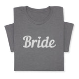 Bride T-Shirt with Silver Embroidery – Elegant Bridal Tee, Diamond Detail, Wedding Morning Shirt, Bachelorette Party Gift, Bride-to-Be Outfit