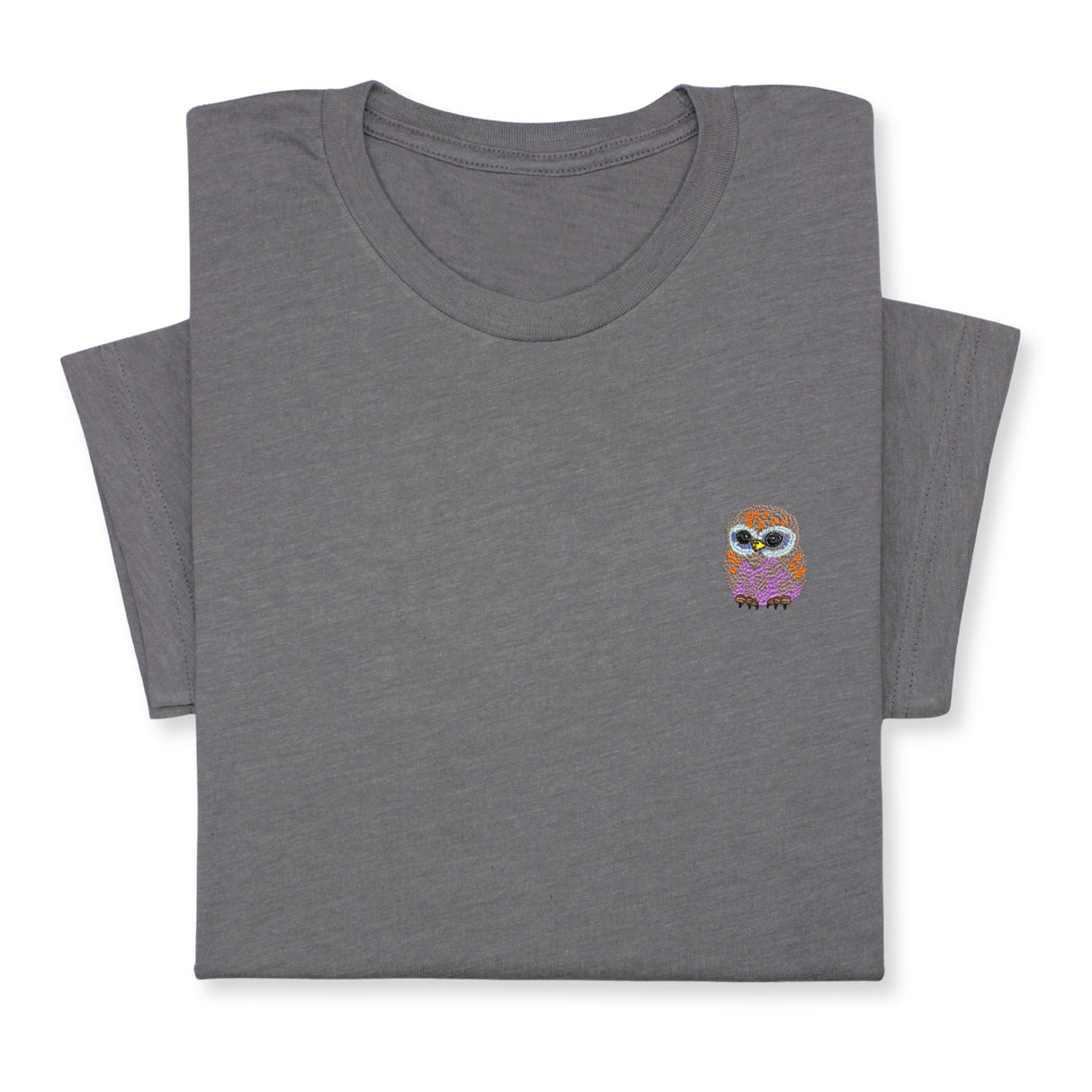 Cute Owl Embroidered T-Shirt, Whimsical Bird Lover Gift, Small Animal Embroidery Tee, Cozy Nature-Inspired Shirt