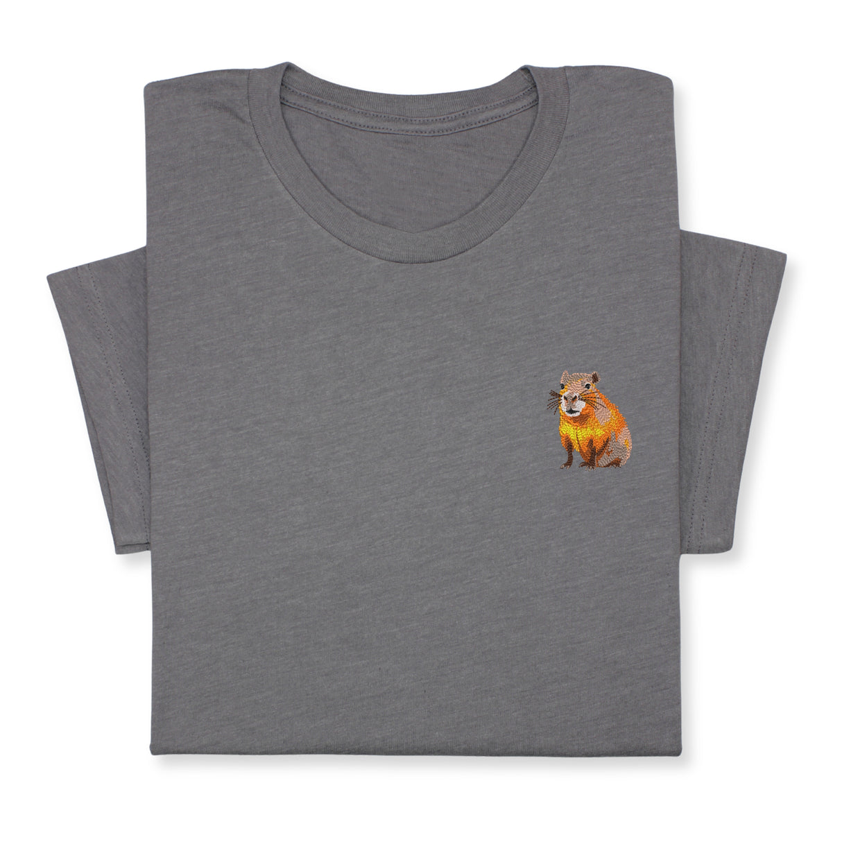 Funny Capybara Embroidered T-shirt Gift, Embroidered Capybara T-shirt Unisex, Capybara Crewneck, Cute Capybara Gift, Animal T-shirt