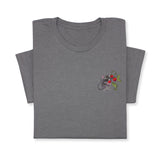 Mouse & Berry Embroidered T-Shirt, Cute Garden Animal Tee, Whimsical Nature Shirt, Funny Rodent Embroidery Gift for Her & Him