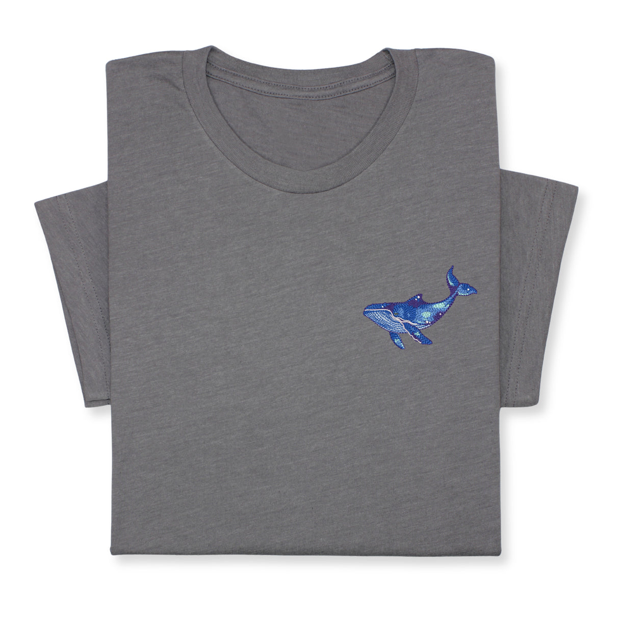 Blue Whale Embroidered Tee, Unisex Marine Life T-Shirt, Sea Life Whale T-Shirt, Ocean Gift for Sea Enthusiasts!