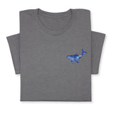 Blue Whale Embroidered Tee, Unisex Marine Life T-Shirt, Sea Life Whale T-Shirt, Ocean Gift for Sea Enthusiasts!