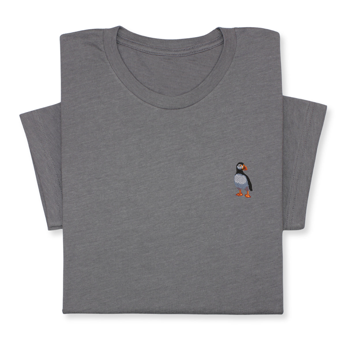 Puffin Embroidered T-Shirt, Cute Seabird Gift for Nature Lover, Minimalist Bird Design, Coastal Wildlife Tee, Nautical Aesthetic Outfit