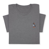 Puffin Embroidered T-Shirt, Cute Seabird Gift for Nature Lover, Minimalist Bird Design, Coastal Wildlife Tee, Nautical Aesthetic Outfit
