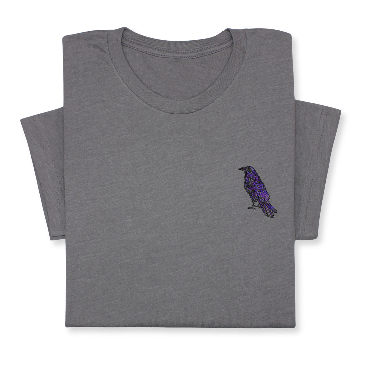 Raven Embroidered T-Shirt | Unisex Crewneck Tee | Nature-Inspired Bird Design | Unique Black Raven Gift for Bird Enthusiasts!