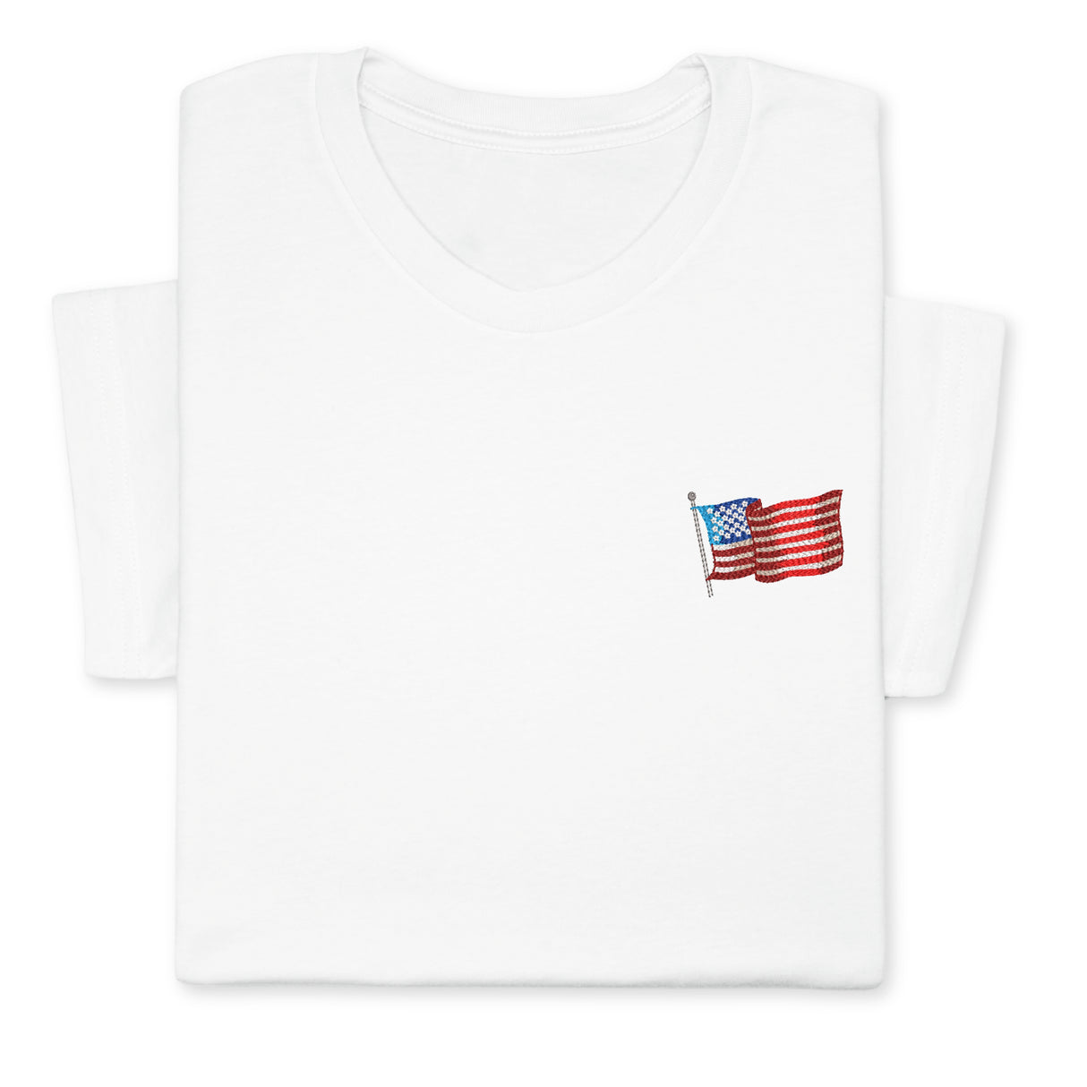 USA Flag Embroidered Tee, Patriotic American T-Shirt for Independence Day, 4th July Gift